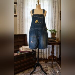 Vintage 90's Womens Disney Winnie The Pooh Denim Shortalls